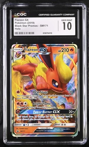 CGC 10 GEM MINT Flareon GX 2019 Black Star Promos SM171 Holo Pokemon Card