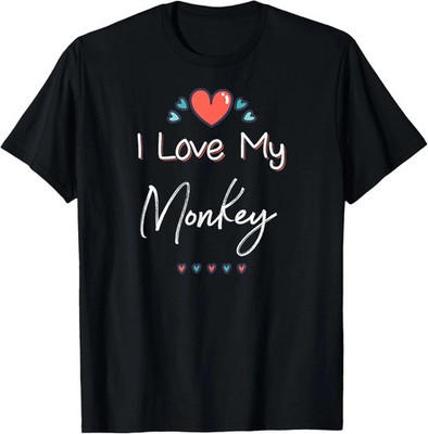 I Love My Monkey Cute Mothers Day Design Gift T-Shirt