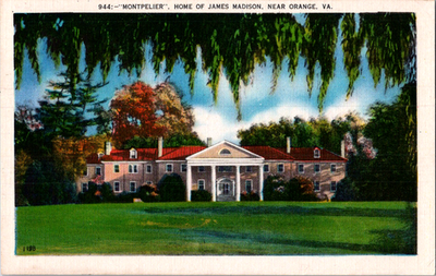 #ad Vintage Postcard Orange Virginia Montpelier Home Of James Madison $5.80