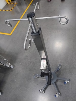 Stainless Steel IV Pole Rolling Stand 4-Hook 6-Leg Base w/ Casters MidCentral