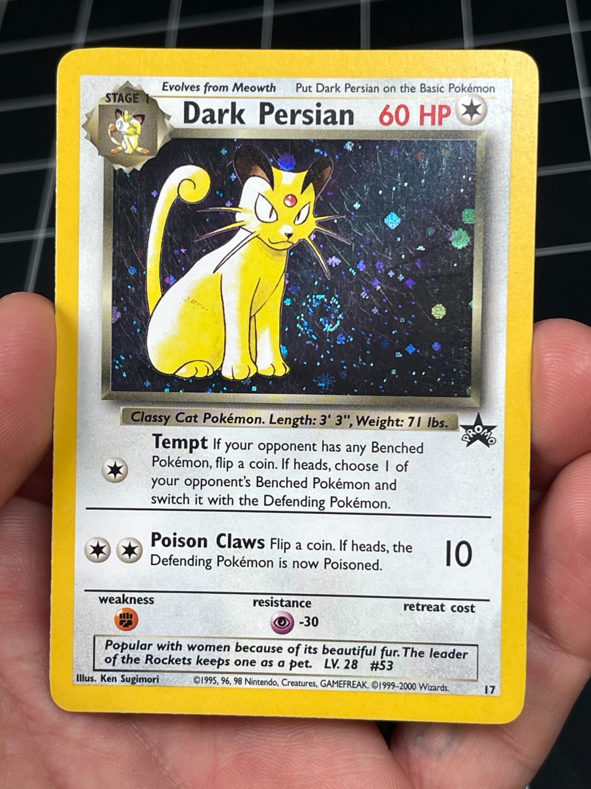Pokemon TCG: WOTC Black Star Promo: Dark Persian 17 Swirl