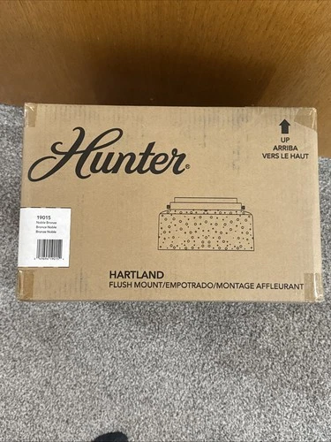 Hunter Fan Company Hartland 2 Bulb Flush Mount Indoor Light Fixture NIB - Picture 8 of 12