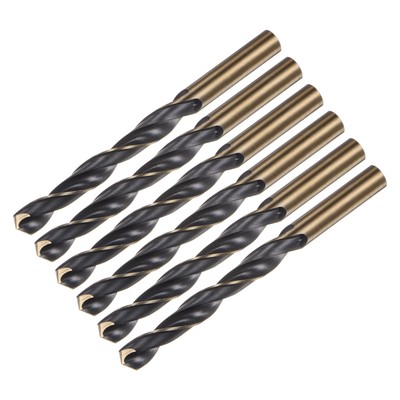 6pcs 11.5mm Nitride Titanium Coated High Speed Steel HSS 4341 Twist Drill Bits