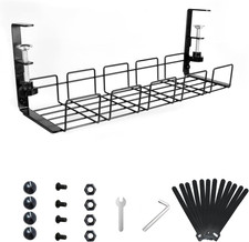 Under Desk Cable Management Tray No Drill - 15.7'' Long 5.1'' Wide Workspace Org