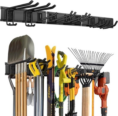 48 Inch Wall Mount Garden Tool Organizer Storage Rack for Yard Tools Chair Rake