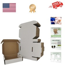 50 Pack 4x4x1'' Small Shipping Boxes, White Corrugated Cardboard Mailers for ...