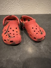 Crocs Unisex Kid's Classic Marbled Clog Red Black Size C 9