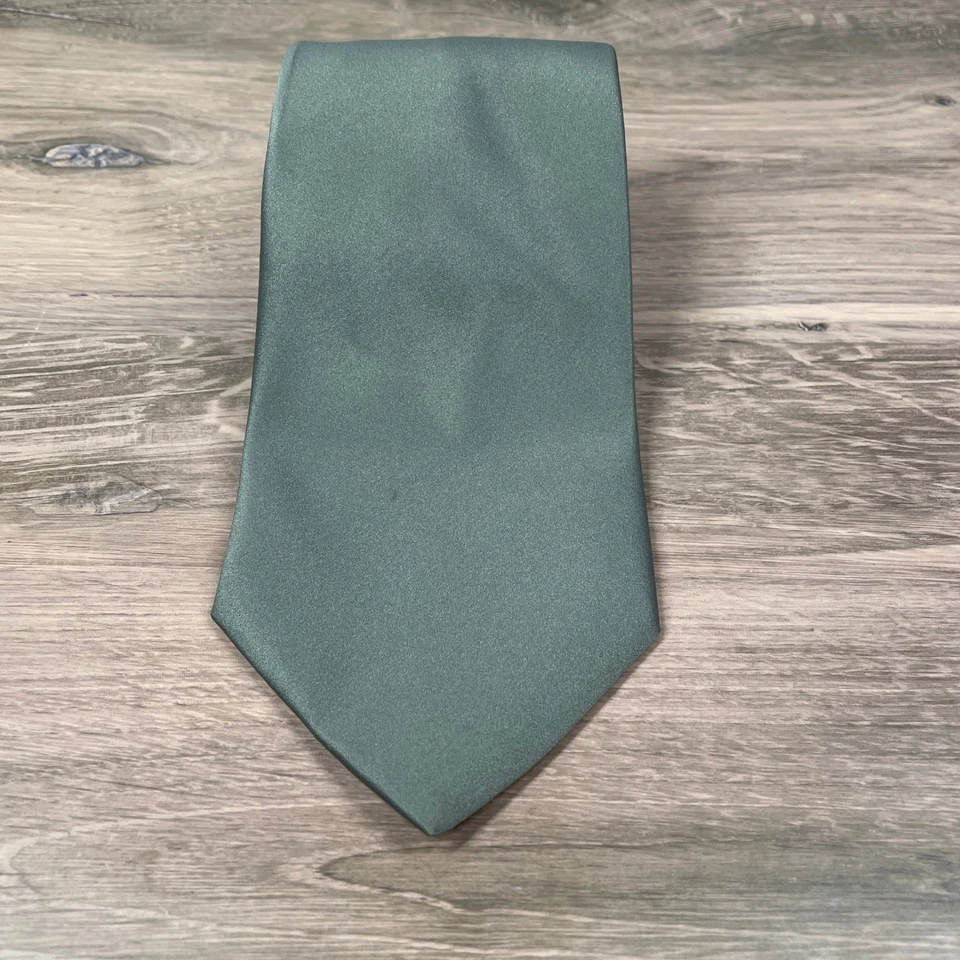 Geoffrey Beene Mens Solid Sage Green Polyester Necktie - Image 2 of 4