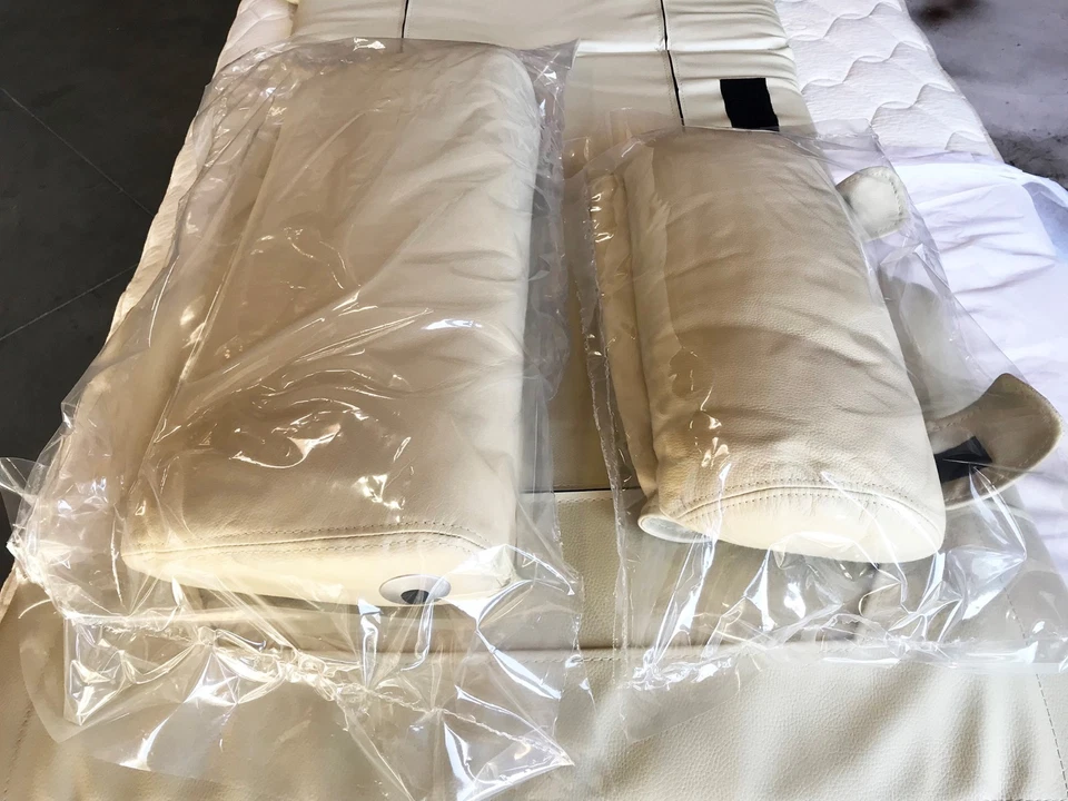 HUMAN TOUCH PERFECT CHAIR ZERO GRAVITY RECLINER PADS Ivory Leather Defect #5 - Image 2 of 4