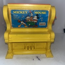Vintage 1975 Gabriel Toys-Mickey Mouse Jack In The Box- Busy Pop Up Piano