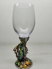Kirks Folly "Dragon Dreams Fairy"  Wine Goblet  / Glass Jeweled Stones Rare 
