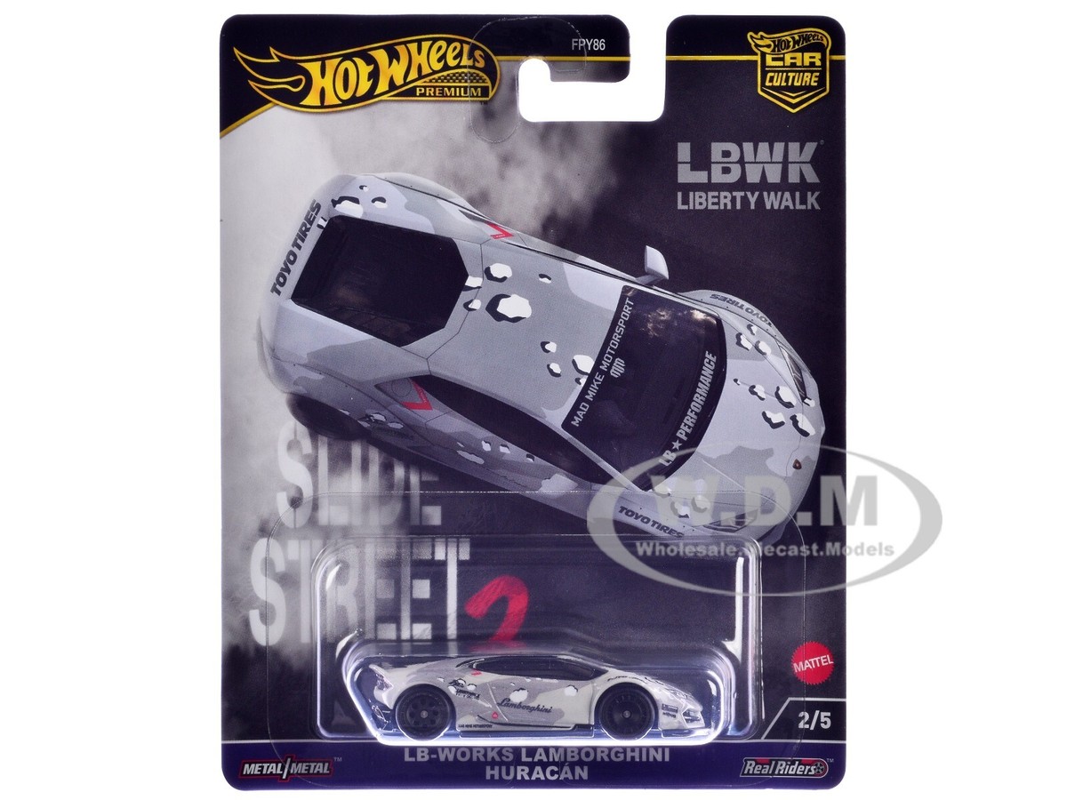 LAMBORGHINI HURACAN LB-WORKS GRAY DIECAST MODEL CAR BY HOT WHEELS