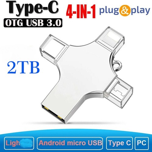 4in1 2TB USB 3.0 Flash Drive Speicherstick Für iPhone iPad Type c Android PC