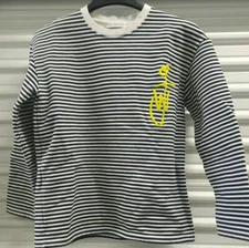 Women’s Crewneck Long Sleeve JW Anderson , Striped Logo, T-Shirt Small
