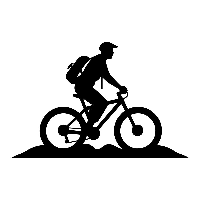 Black Bicycle Icon Rider Mountain Bike Cyclist Cycling Vinyl Decal