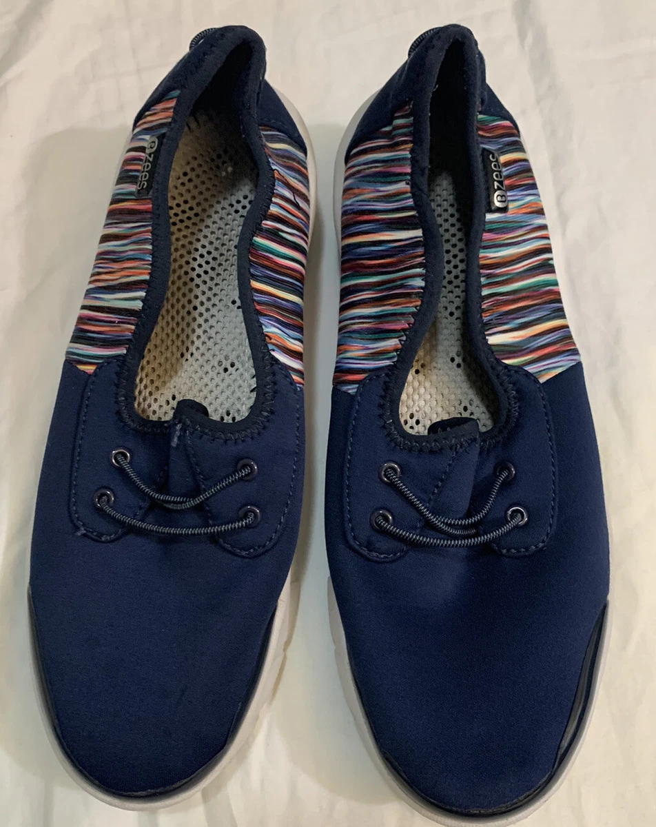 BZees OZ Sea Dogs slip on navy washable ortho water hiking shoes