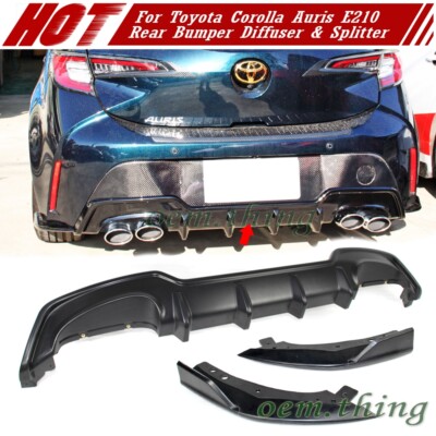 Fits TOYOTA Corolla Auris Hatchback Unpainted T Style Rear Bumper Diffuser 21