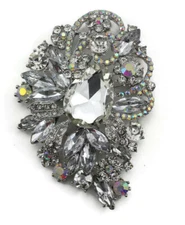 Clear Fancy Austrian Rhinestone Crystal Exquisite Wedding Brooch Pin PN 33554