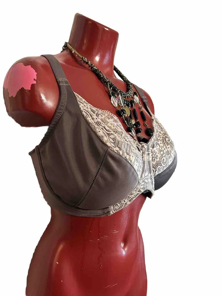 Бюстгальтер LILYETTE 38DD коричневый с кружевной отделкой 0431 Enchantment Cup полное покрытие проводной - Изображение 3 из 4