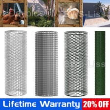 PVC Coated or Galvanised Chicken Wire Mesh Netting Rabbit Cage Aviary Net Fence