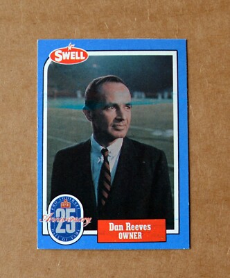 1988 SWELL DAN REEVES HALL OF FAME  FOOTBALL CARD ERROR BLUE INK ODDBALL NRMT
