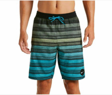 New NIKE swim trunks shorts drawstring elastic waist blue sz medium