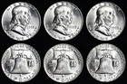 1953 & 1953-D & 1953-S Franklin Half Dollar BU UNCIRCULATED MS 3 Coin Set!