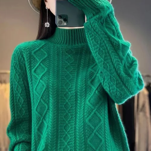 Women Sweater Wool Turtleneck Cashmere Knitwaer Casual Pullover Tops - Picture 8 of 36