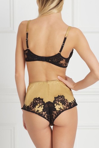 Agent Provocateur Nayeli SOIREE Gold Black Silk Bra 36D NWT $505 - Picture 9 of 16