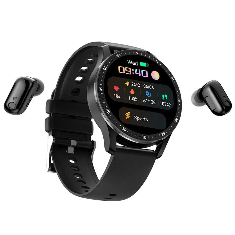 Smart Watch with Earbuds Men Smartwatch 2 In 1 Wireless Headset