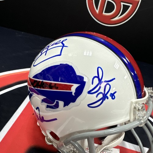 Jim Kelly Thurman Thomas Andre Reed Buffalo Bills Autographed Mini Helmet JSA - Picture 3 of 5