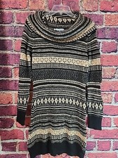 Maurices cowl neck sweater dress cozy warm knit knee length Size L C98