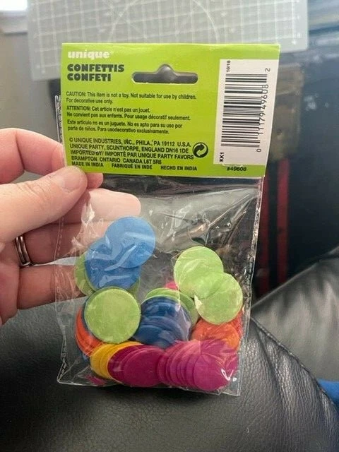 Círculos de confeti multicolor de papel únicos 0,5 oz. ¡¡Nuevo!!! Foto 2 de 2