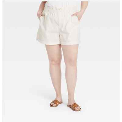 Universal Thread High Waist Shorts White 3x Plus Size Stretchy NWT