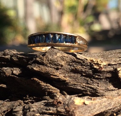 Marquise Sapphire And Diamond Stackable Ring $395 DESIGNER