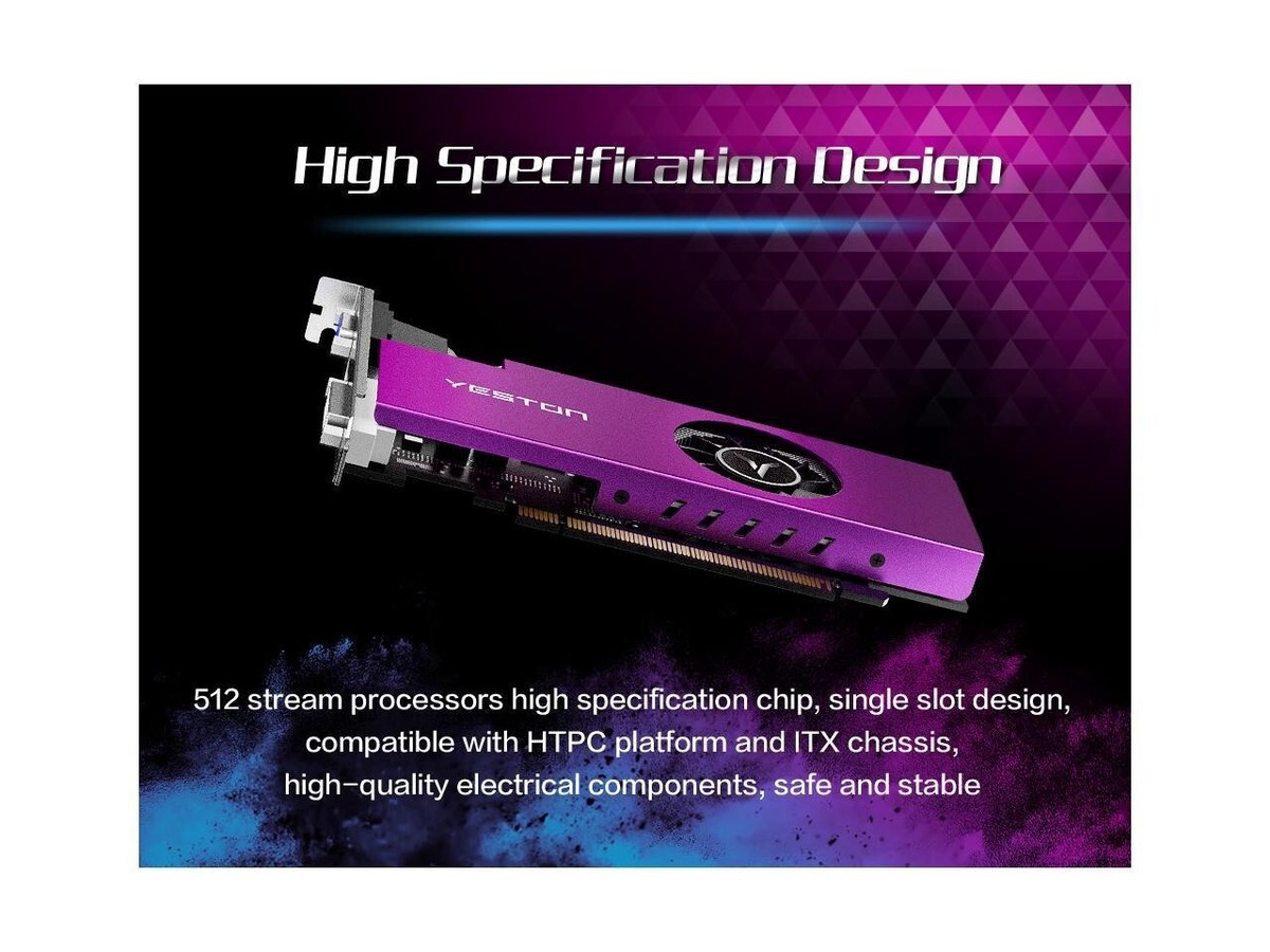 Yeston AMD Radeon RX550 4G D5 LP Gaming Graphics Card (HTPC ITX is