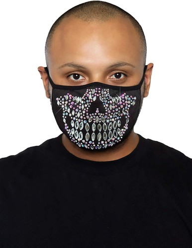 Skeleton Rhinestone Face Mask - M1021 - Picture 2 of 2