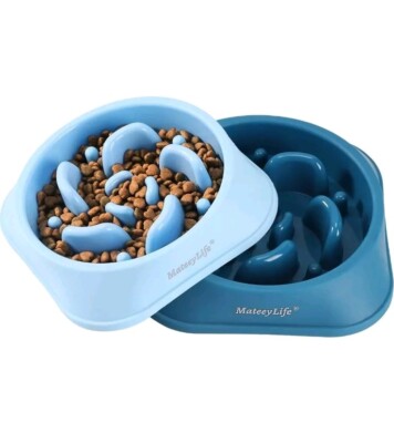 MateeyLife Slow Feeder Puzzle Dog Bowl   Anti-Choke Maze Design, Non-Slip Base, 