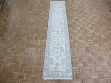 2'7 x 14'10 Runner Hand Knotted Ivory Modern Oushak Oriental Rug G15944