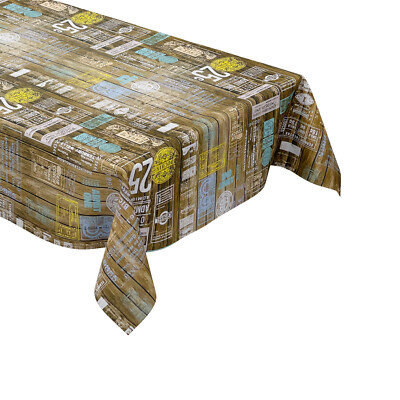 KEVKUS Nappe En Toile Cirée M19365 - Panneaux De Bois Vintage