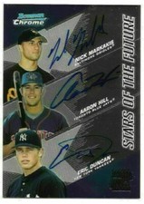 2004 BOWMAN CHROME NICK MARKAKIS AARON HILL ERIC DUNCAN AUTO STARS OF THE FUTURE