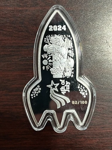 Independance Day PROOF 2024-4TH of July Scrooge on Rocket 1 oz Silver