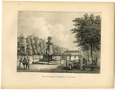 Antique Print-LEYDEN-LEIDEN-FOUNTAIN-MARKET-Cloet-1825