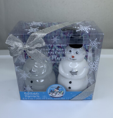 #ad Simple Pleasures Winter Snow Scented Hand Soap and Hand Lotion Snowman Set NIB $8.88