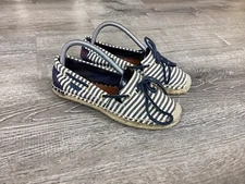 Sperry Womens Size 6 M Top Sider Shoes Espadrilles Blue Striped Flats STS91274