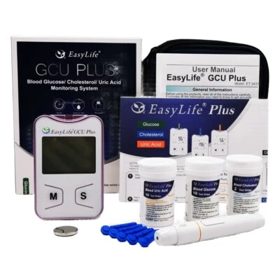 VALUEMED Diabetes Test & Gout Test ~ Home Meter Cholesterol / Glucose / Uric Acid Monitor