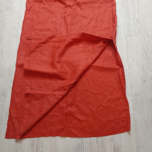 Couleurs D'ete Boho Maxi Dress Zip Back Drape Vintage Linen Rust Red Size 40 - Picture 2 of 11