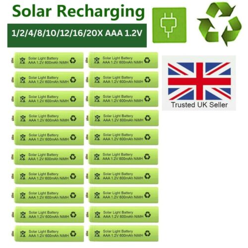 AAA Solarleuchte Batterien wiederaufladbar 1,2V 600mAh NiMH für Gartenleuchten Uhr - Bild 1 von 10