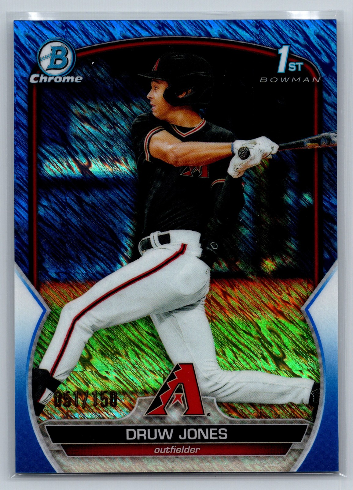 2023 1st Bowman Chrome Blue Shimmer /150 #BCP-25 Druw Jones