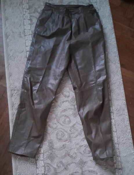 Women American Vintage Trousers Khaki Leather 36 /